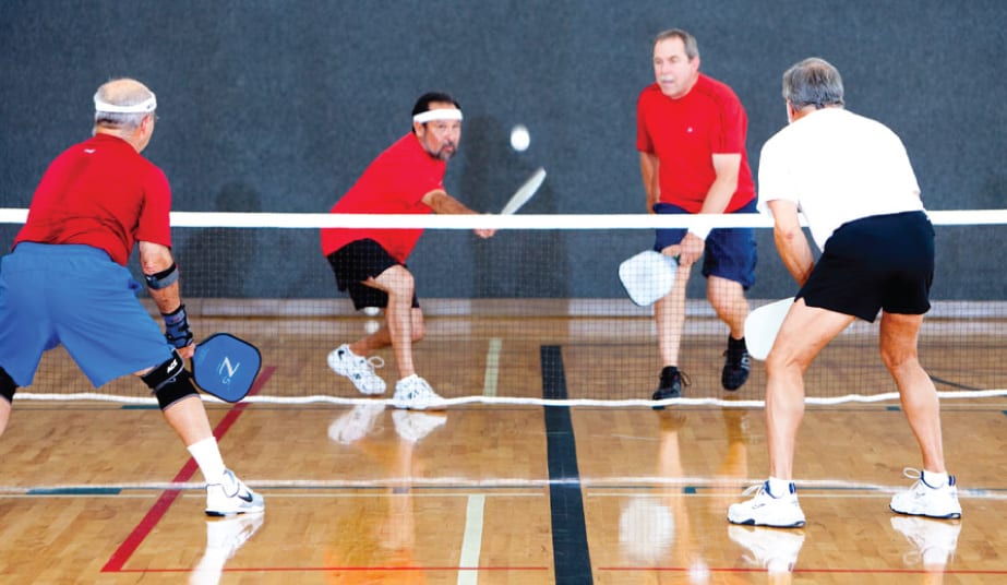 playing pickleball